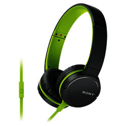 Sony MDR-ZX660APG On-Ear Headphones with Inline Mic/Remote Lime green